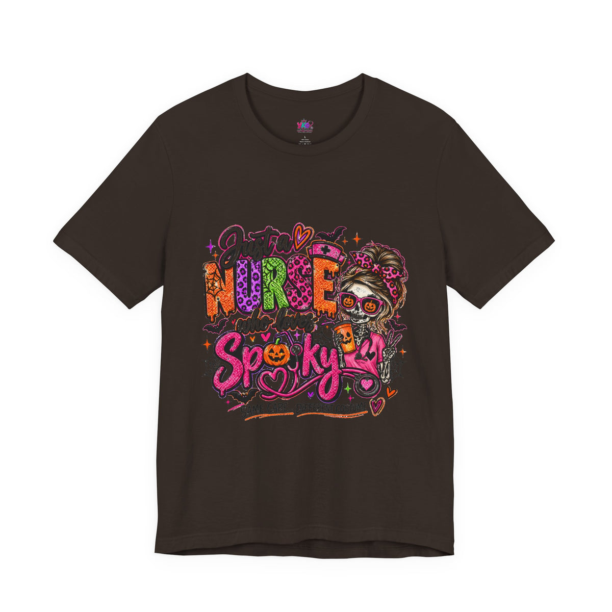 Just a Nurse Who Loves Spooky Tee — Halloween Nurse Graphic Shirt