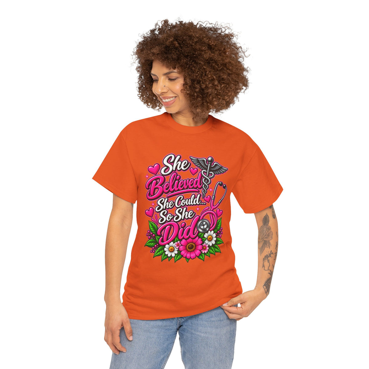 She Believed She Could So She Did Nurse Tee — Inspirational Nursing T‑Shirt