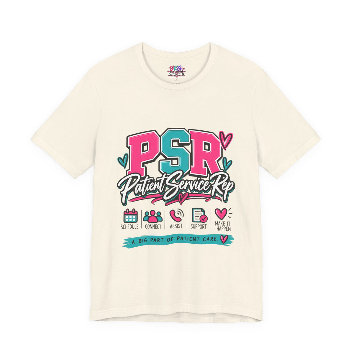 PSR Patient Service Rep T-Shirt – Cute Pink & Teal Medical Staff Tee