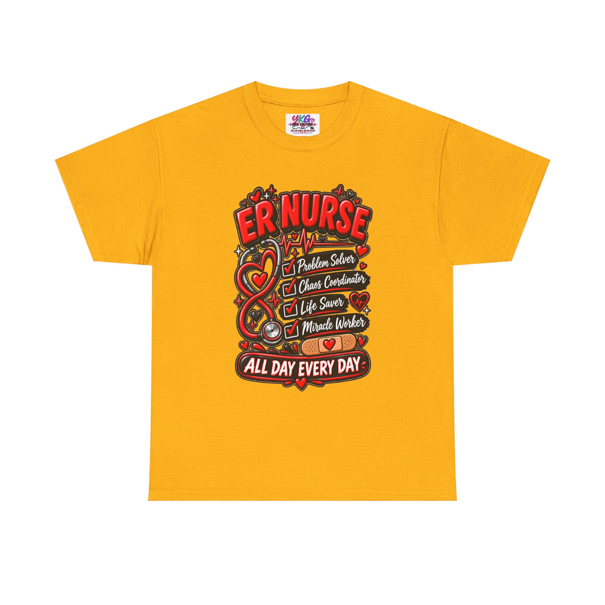 ER Nurse T-Shirt — "All Day Every Day" Proud Emergency RN Graphic Tee
