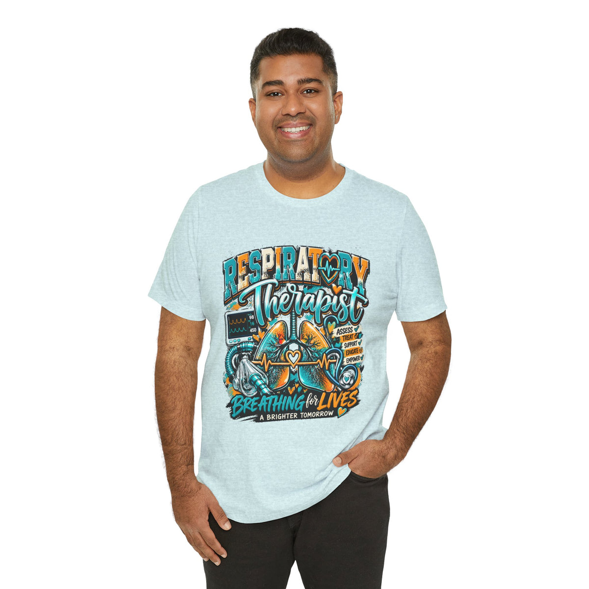 Respiratory Therapist T‑Shirt – 'Breathing for Lives' Medical Crew Tee