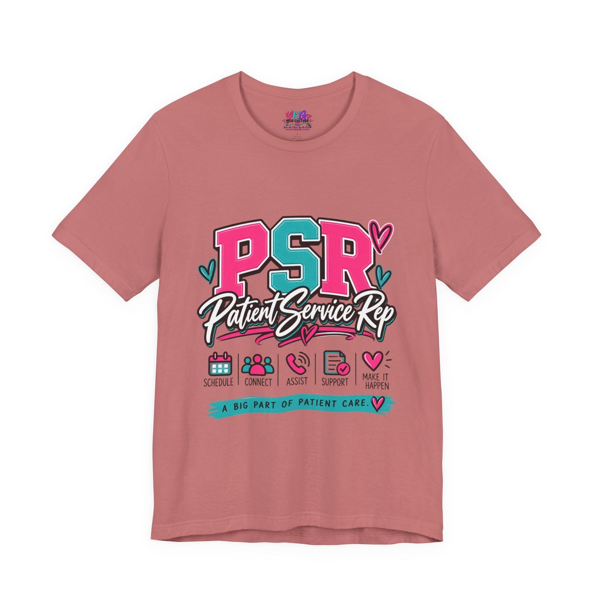 PSR Patient Service Rep T-Shirt – Cute Pink & Teal Medical Staff Tee