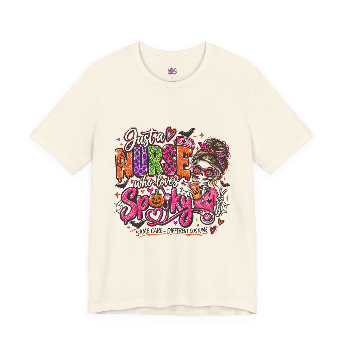 Just a Nurse Who Loves Spooky Tee — Halloween Nurse Graphic Shirt