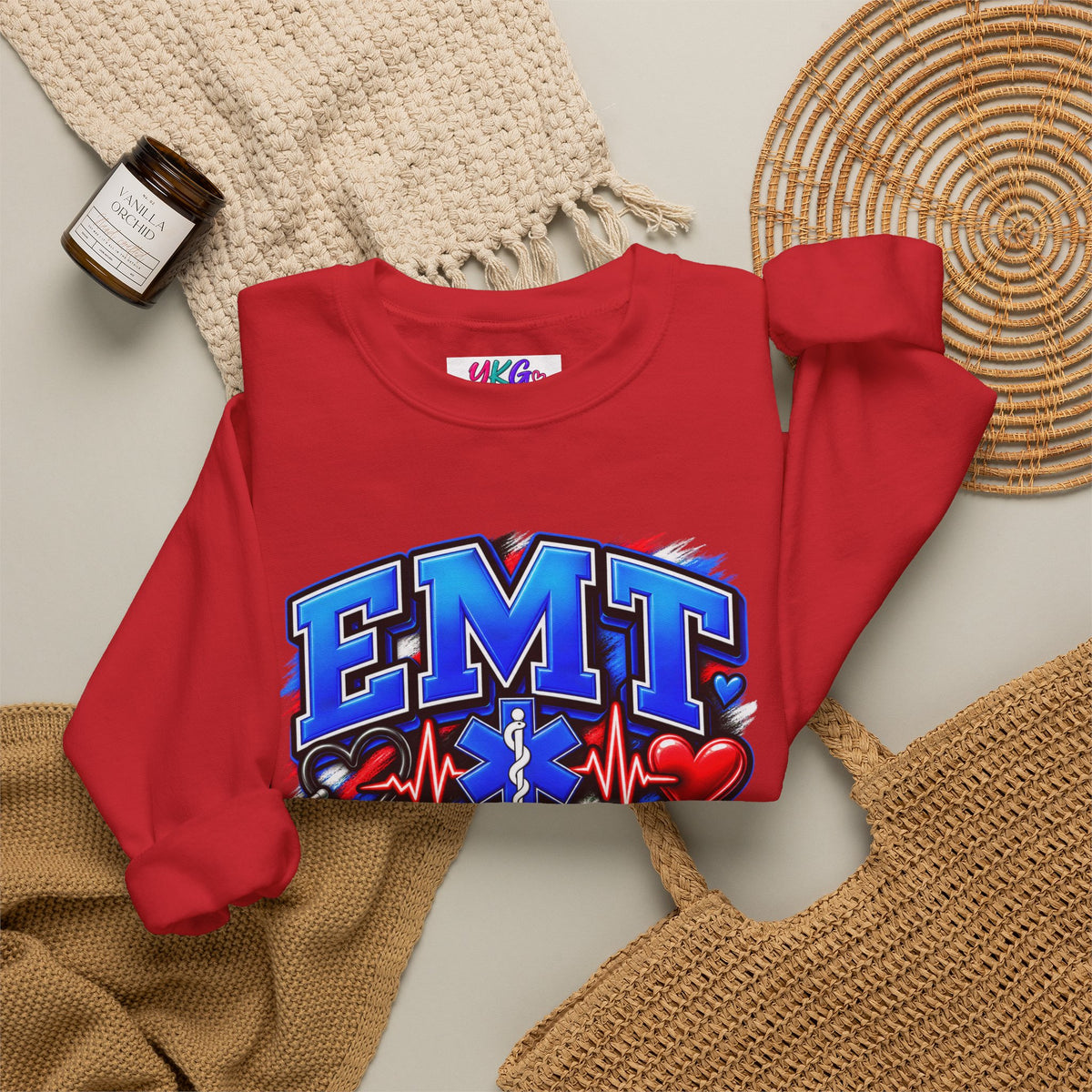 EMT Crewneck Sweatshirt — Hearts Healed, Lives Changed, Stories That Matter