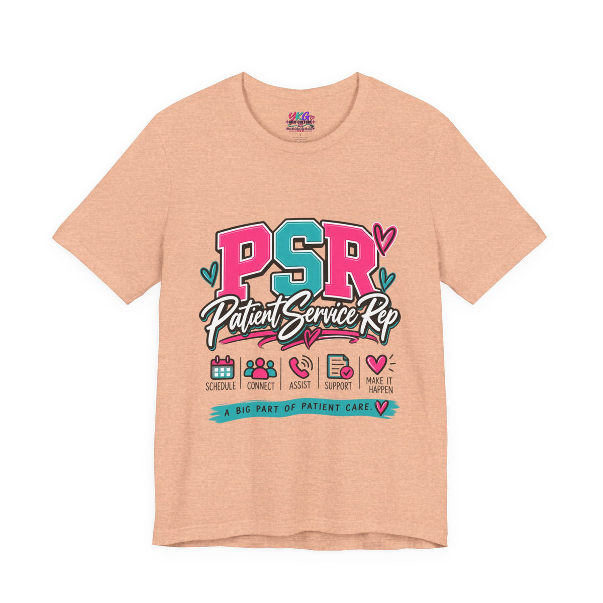 PSR Patient Service Rep T-Shirt – Cute Pink & Teal Medical Staff Tee