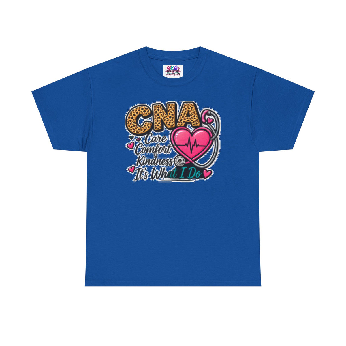 CNA Tee - "Care Comfort Kindness" Heartbeat Stethoscope Shirt for Nursing Assistants