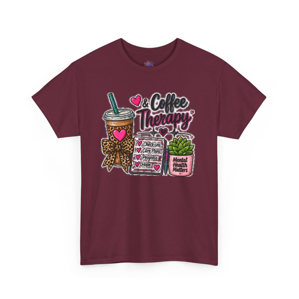 Coffee Therapy T-Shirt — Coffee, Plants & Self-Care Graphic Tee