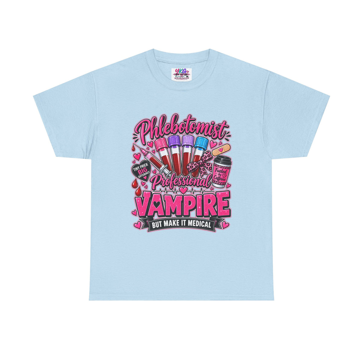 Phlebotomist Vampire T-Shirt – 'Professional Vampire but Make It Medical' Cute Medical Worker Tee