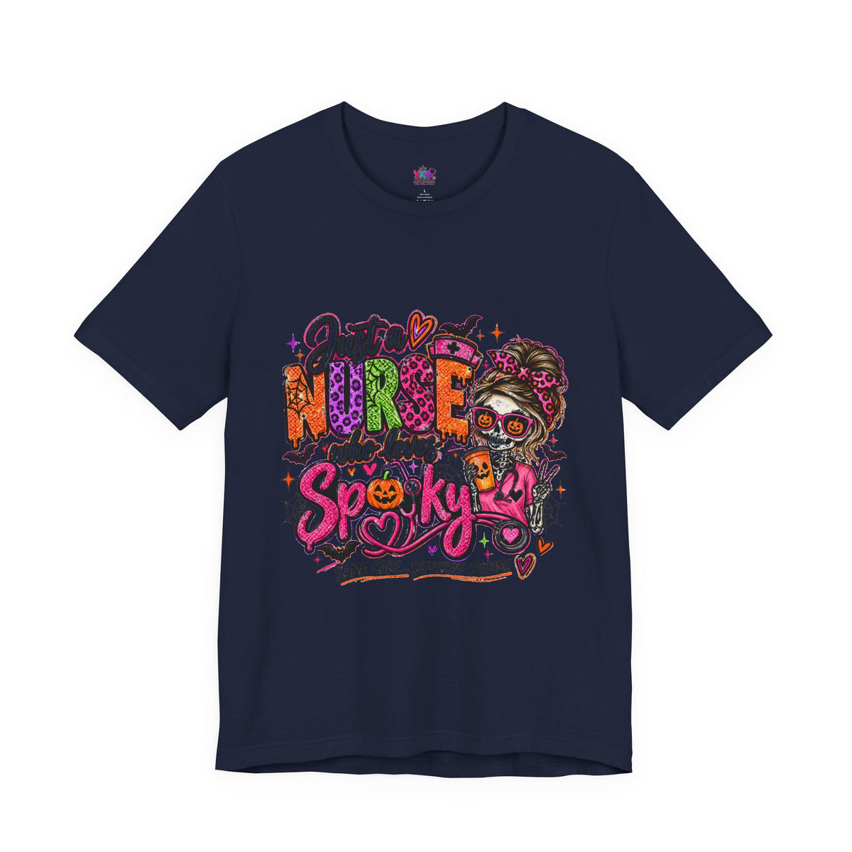 Just a Nurse Who Loves Spooky Tee — Halloween Nurse Graphic Shirt