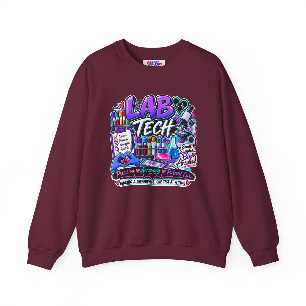 Lab Tech Crewneck Sweatshirt — Colorful Science Lab Technician Graphic