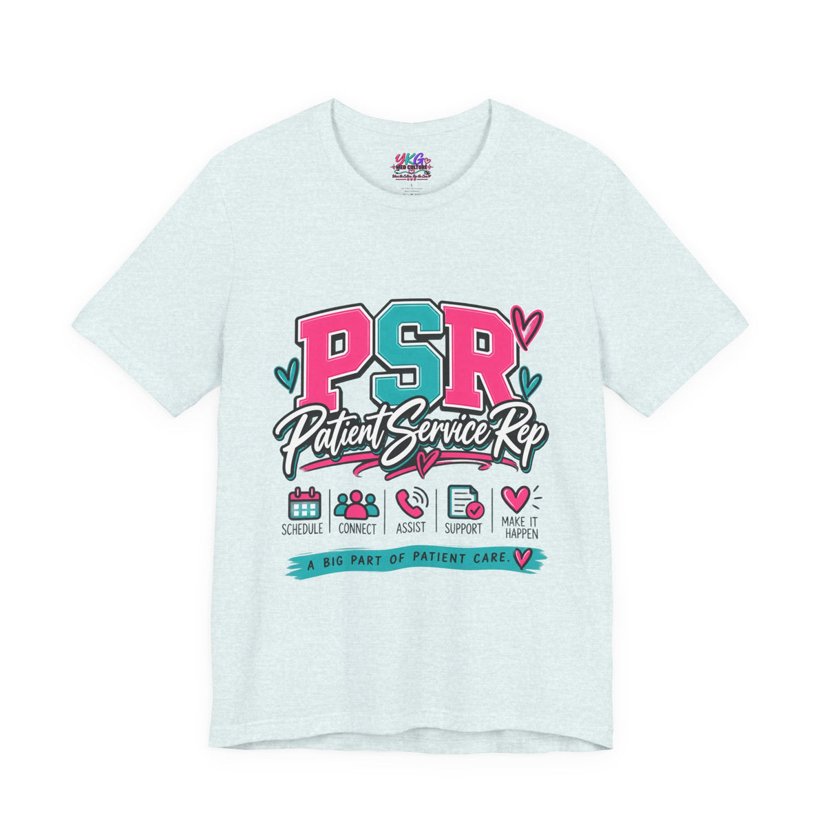 PSR Patient Service Rep T-Shirt – Cute Pink & Teal Medical Staff Tee