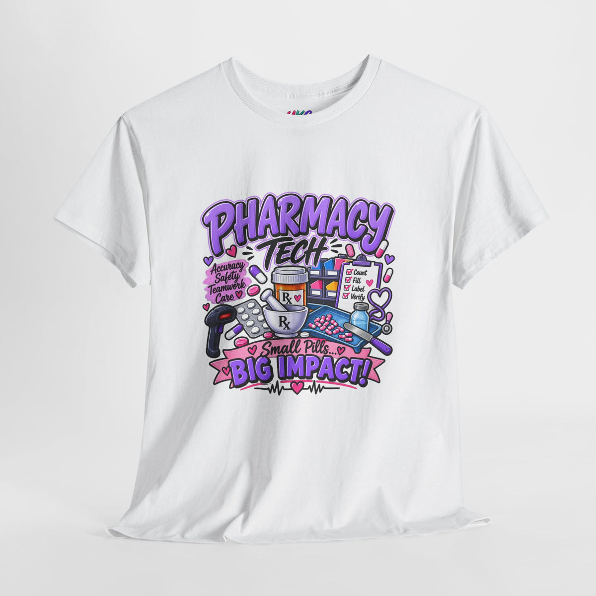 Pharmacy Tech Big Impact T-Shirt — Cute Pharmacy Technician Graphic Tee