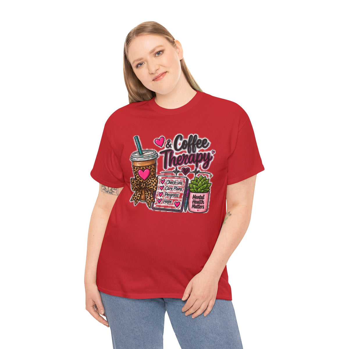 Coffee Therapy T-Shirt — Coffee, Plants & Self-Care Graphic Tee