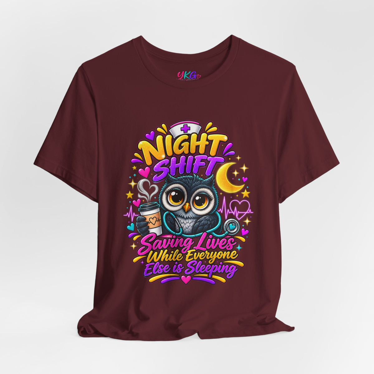 Night Shift Nurse T‑Shirt – "Night Shift: Saving Lives While Everyone Else Is Dreaming"