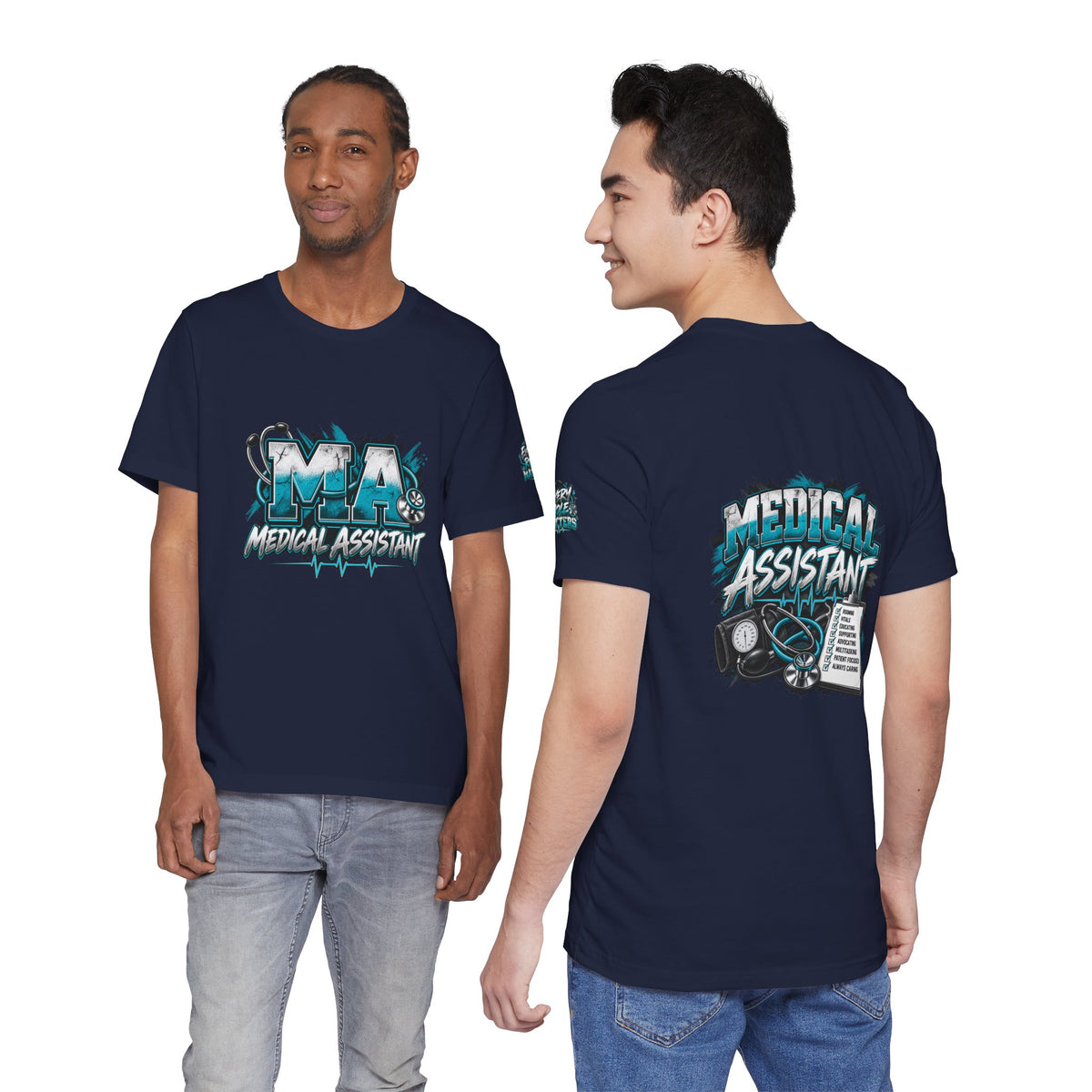 Medical Assistant T-Shirt — “MA Medical Assistant” Men’s Healthcare Jersey Graphic Tee