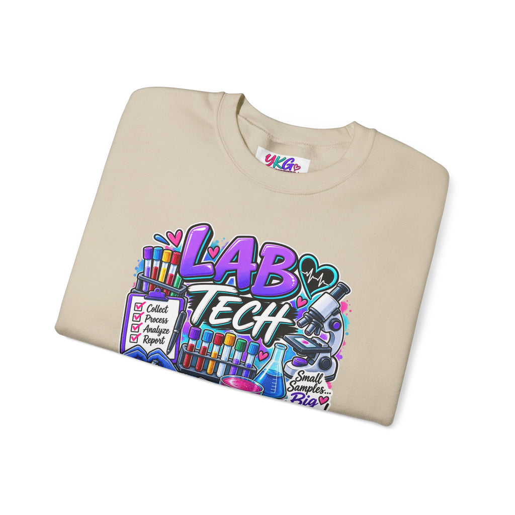 Lab Tech Crewneck Sweatshirt — Colorful Science Lab Technician Graphic