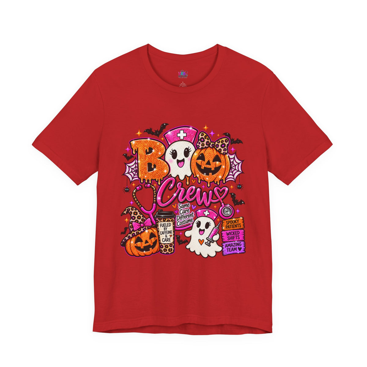 Halloween Boo Crew T-Shirt — Cute Nurse Ghosts, Jack-O'-Lanterns & Candy Graphic Tee