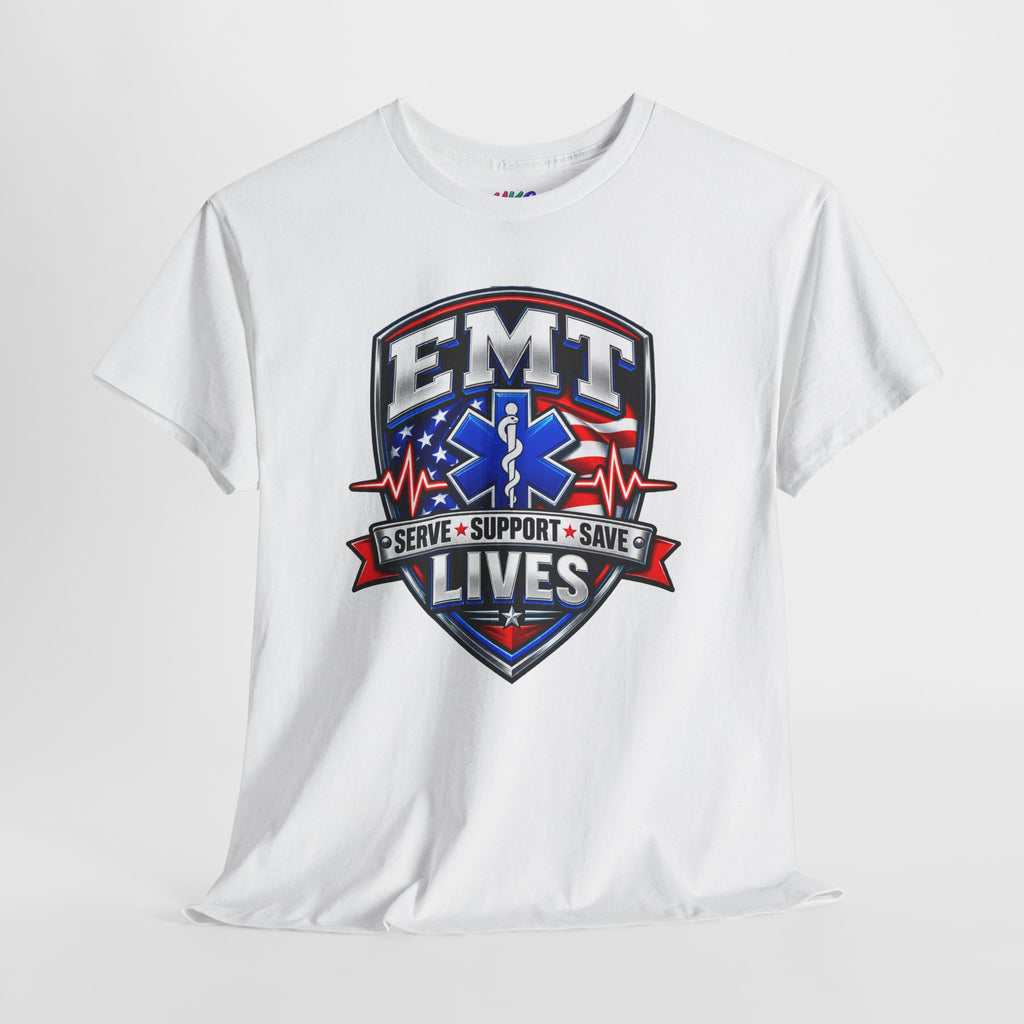 EMT Lives Tee — "Serve • Support • Save" EMS Shield Shirt