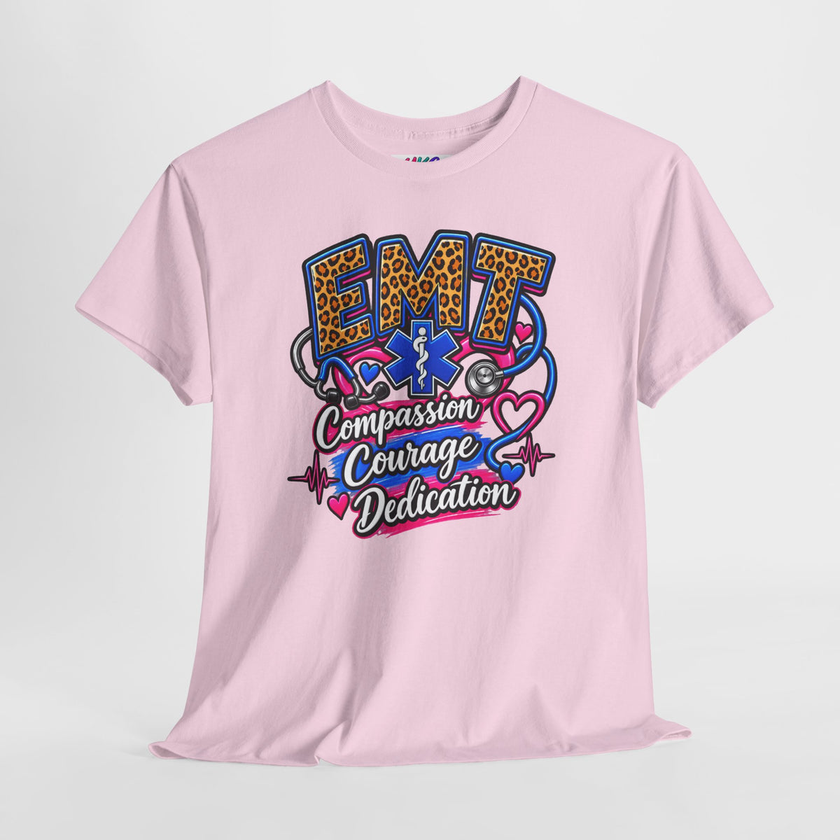 EMT Compassion Courage Dedication T-Shirt — Paramedic & First Responder Tribute Tee