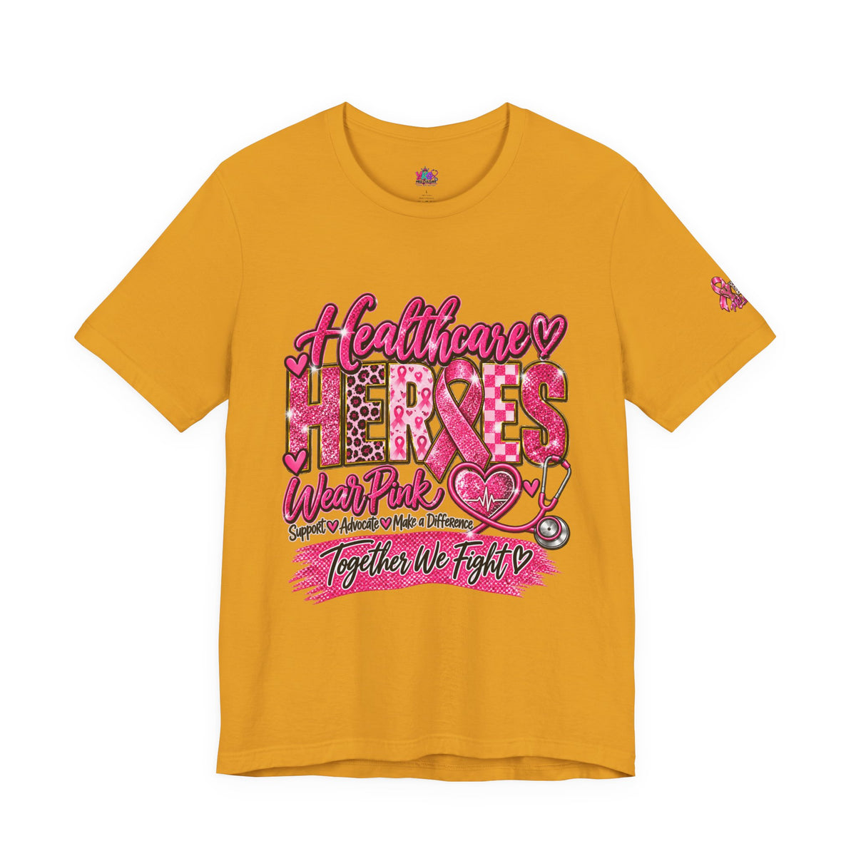 Breast Cancer Awareness Healthcare Heroes Tee — "Together We Fight" Pink Ribbon Shirt