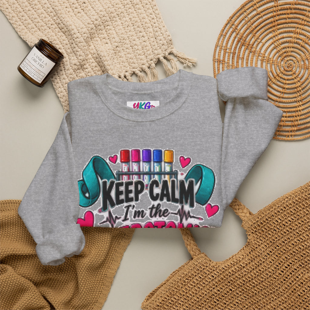 Phlebotomist Crewneck Sweatshirt – 'Keep Calm I'm the Phlebotomist' Cute Medical Gift