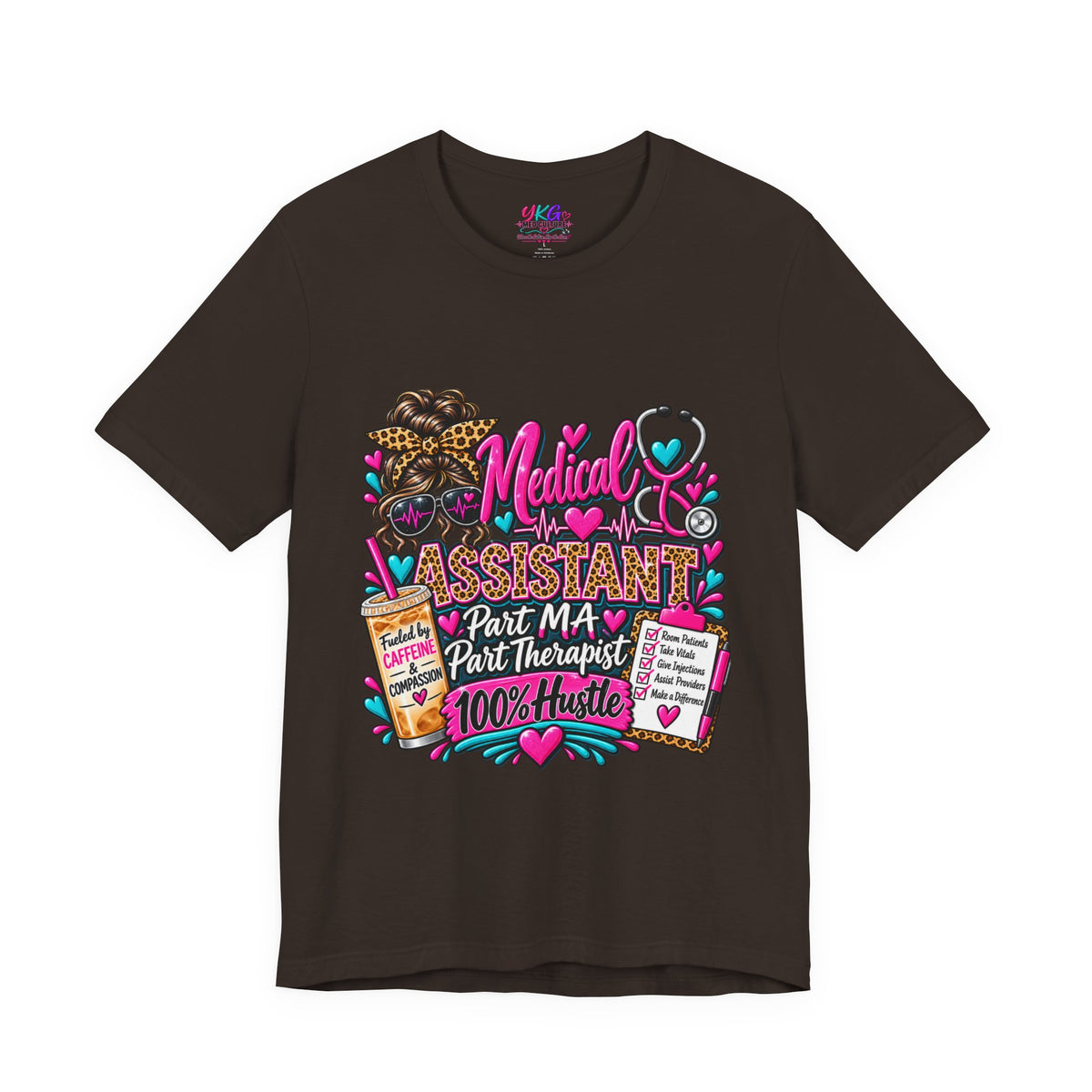 Medical Assistant Tee — “Part MA, Part Therapist, 100% Hustle” Graphic T‑Shirt