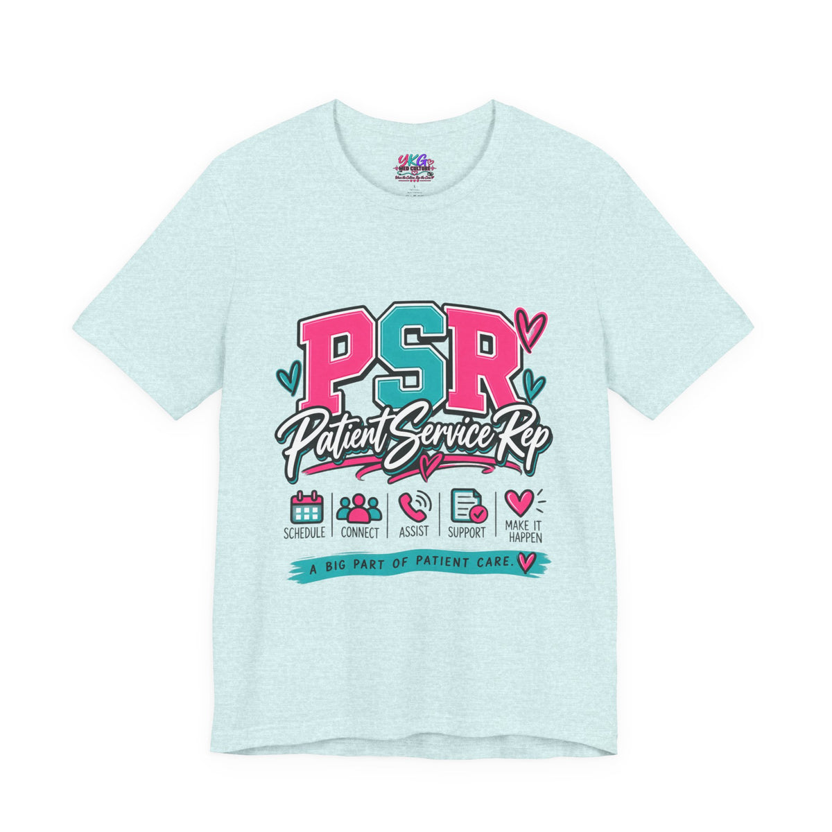 PSR Patient Service Rep T-Shirt – Cute Pink & Teal Medical Staff Tee