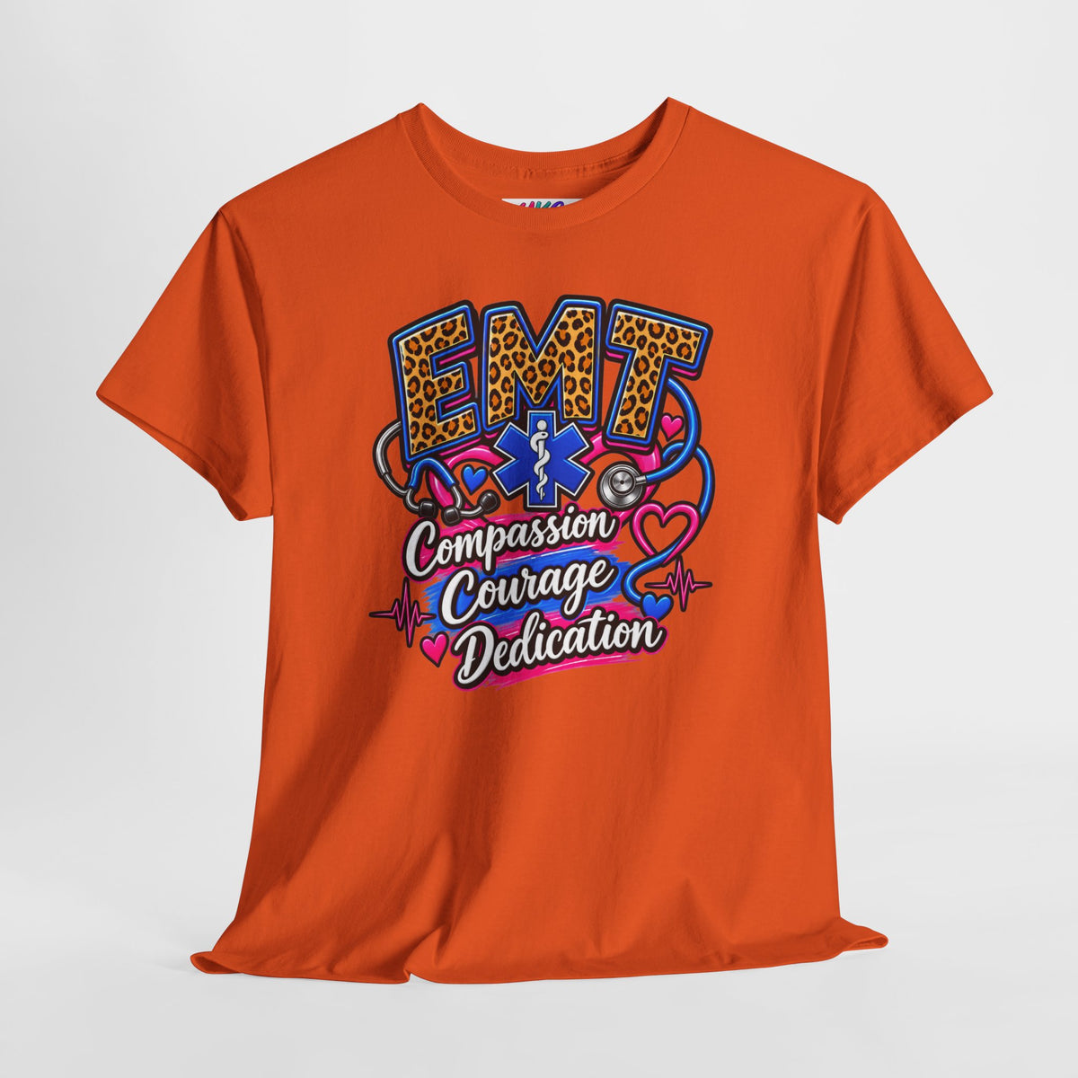 EMT Compassion Courage Dedication T-Shirt — Paramedic & First Responder Tribute Tee