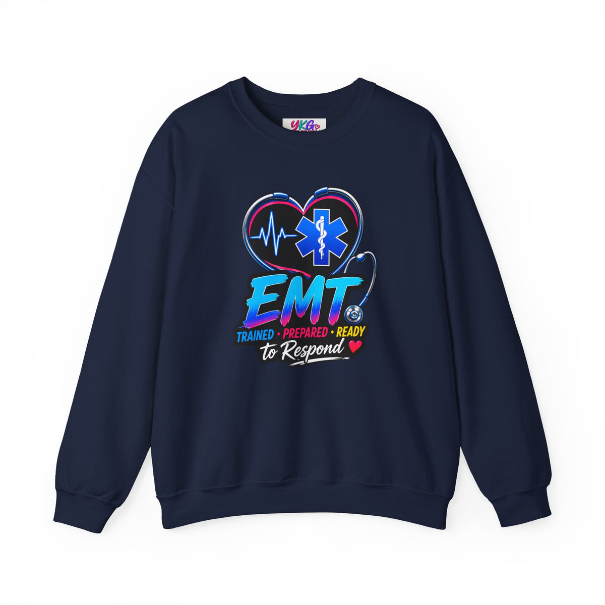 EMT Crewneck Sweatshirt — "Trained • Prepared • Ready to Respond" Paramedic Pullover