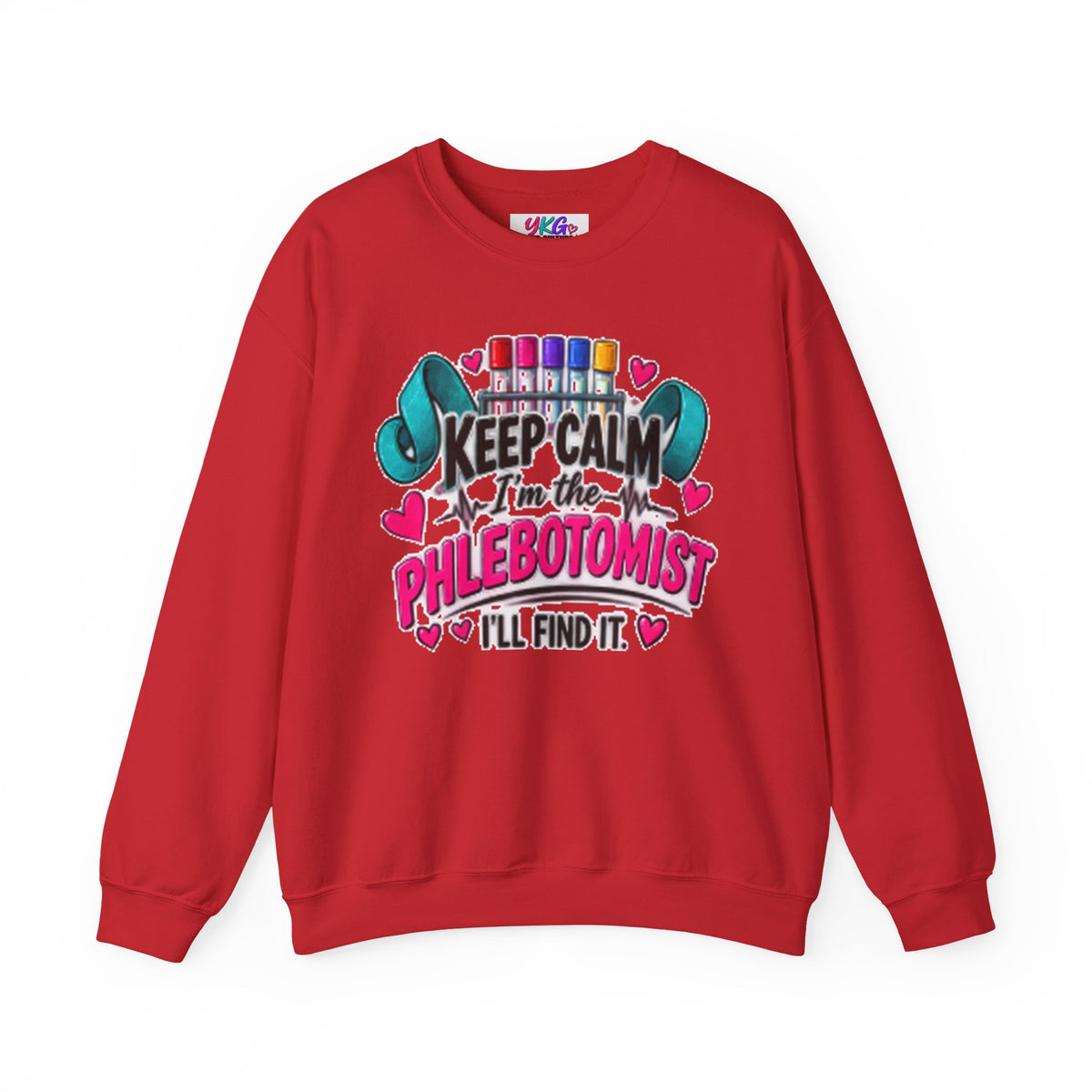 Phlebotomist Crewneck Sweatshirt – 'Keep Calm I'm the Phlebotomist' Cute Medical Gift