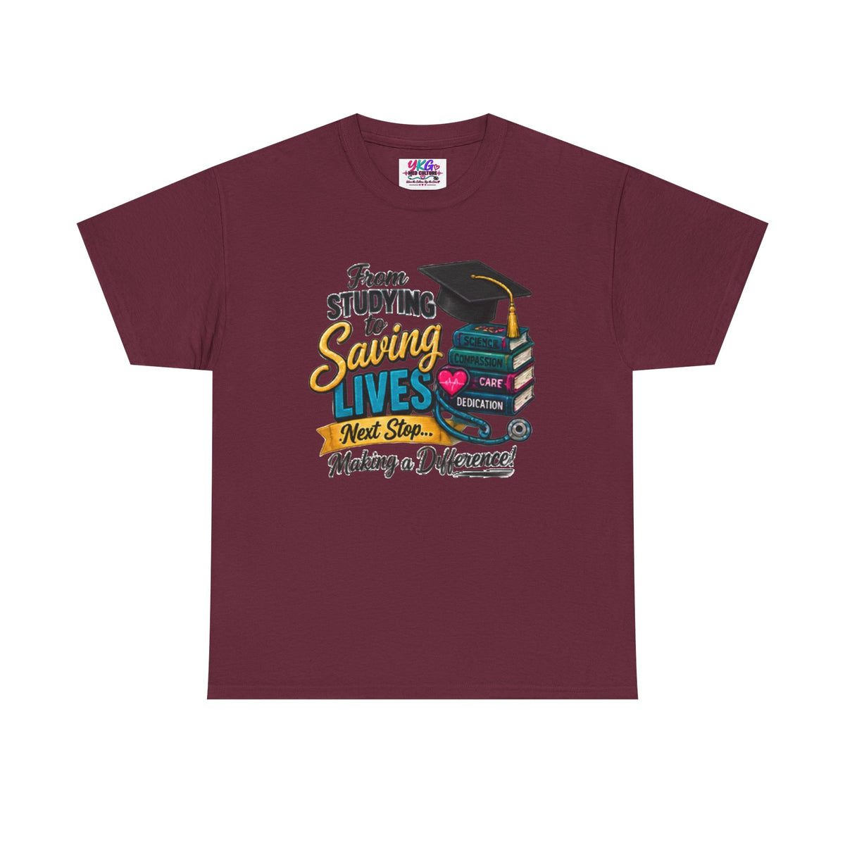 Saving Lives Nursing Graduate T-Shirt — "From Studying to Saving Lives" Graduation Tee