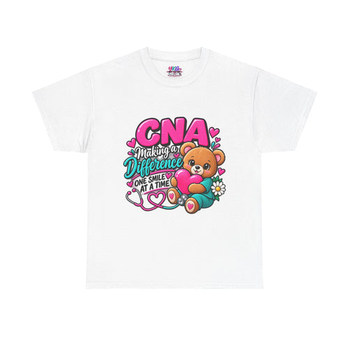 CNA Making a Difference Teddy T‑Shirt — Cute Caregiver Appreciation Tee