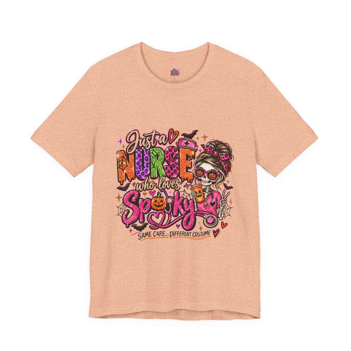 Just a Nurse Who Loves Spooky Tee — Halloween Nurse Graphic Shirt