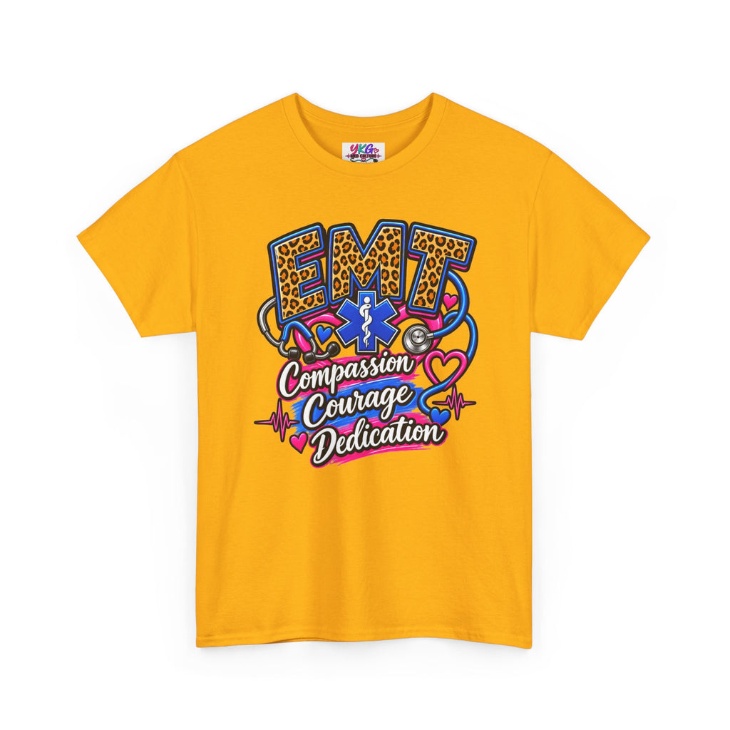 EMT Compassion Courage Dedication T-Shirt — Paramedic & First Responder Tribute Tee