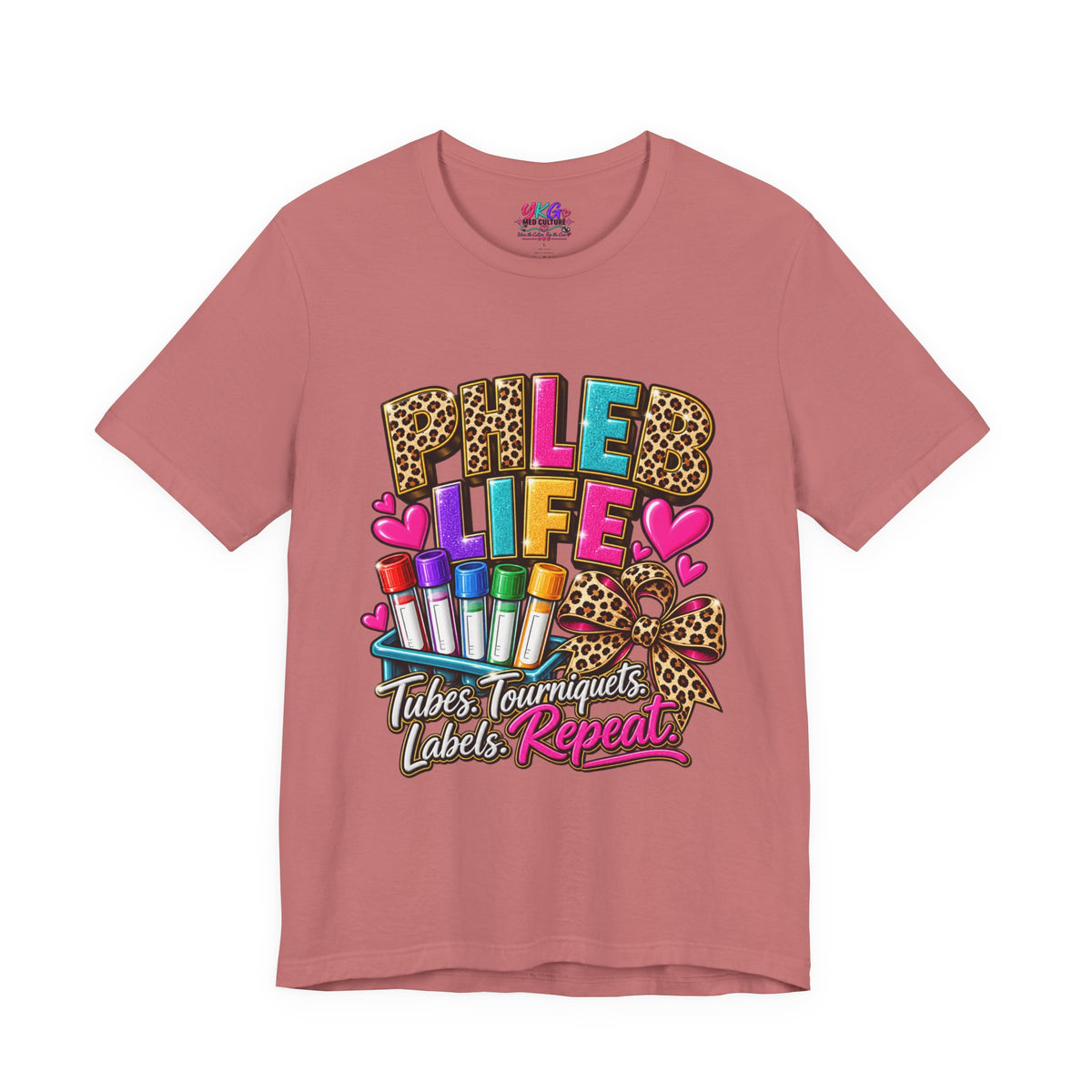 Phlebotomist Squad Tee — "Tubes, Turnarounds, Labels, Repeat" Graphic Shirt