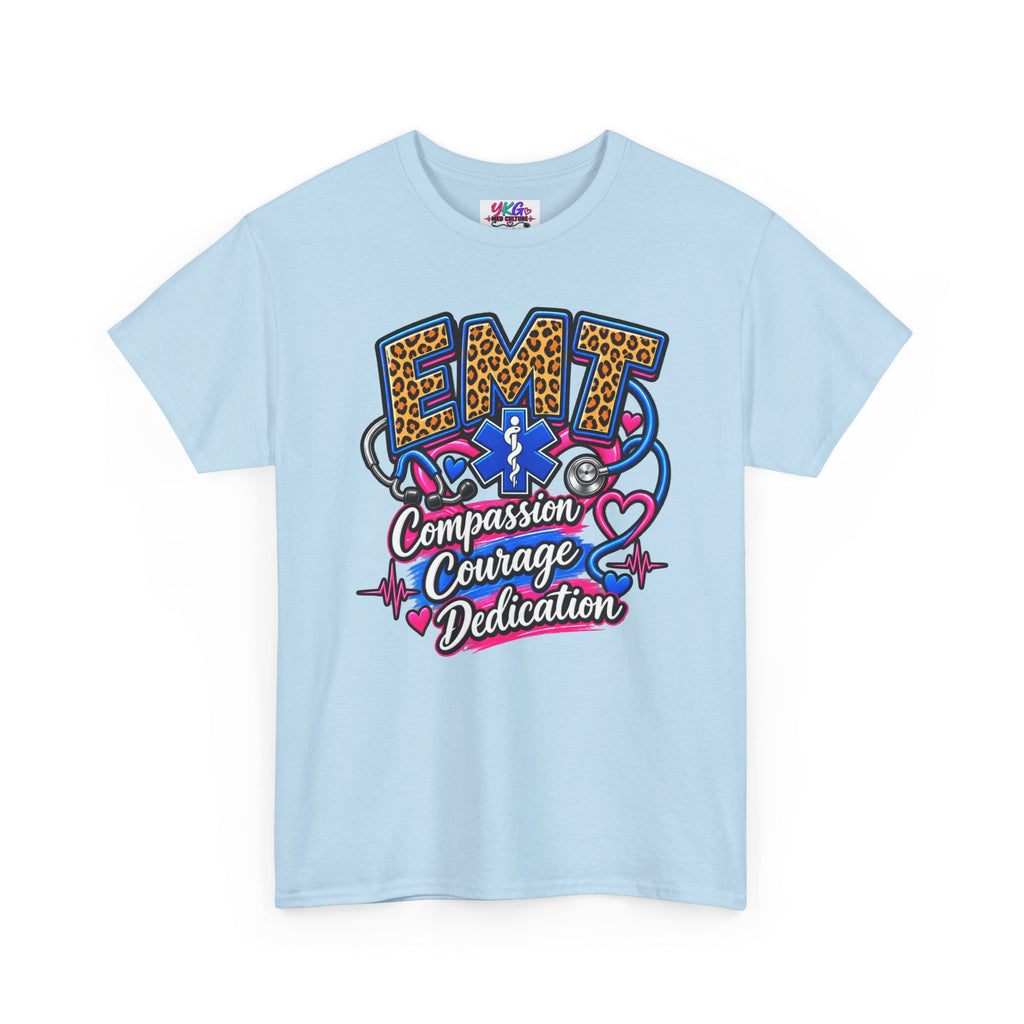 EMT Compassion Courage Dedication T-Shirt — Paramedic & First Responder Tribute Tee