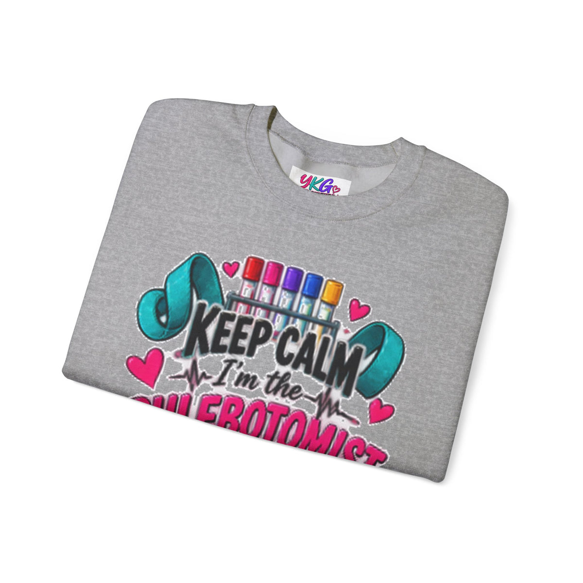 Phlebotomist Crewneck Sweatshirt – 'Keep Calm I'm the Phlebotomist' Cute Medical Gift