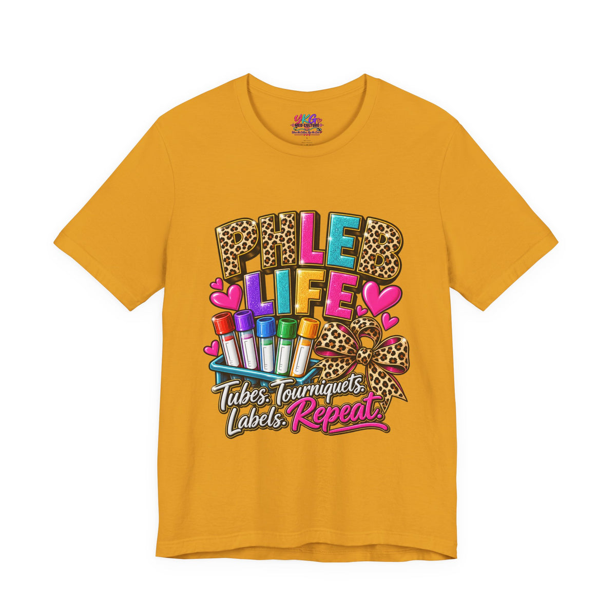 Phlebotomist Squad Tee — "Tubes, Turnarounds, Labels, Repeat" Graphic Shirt