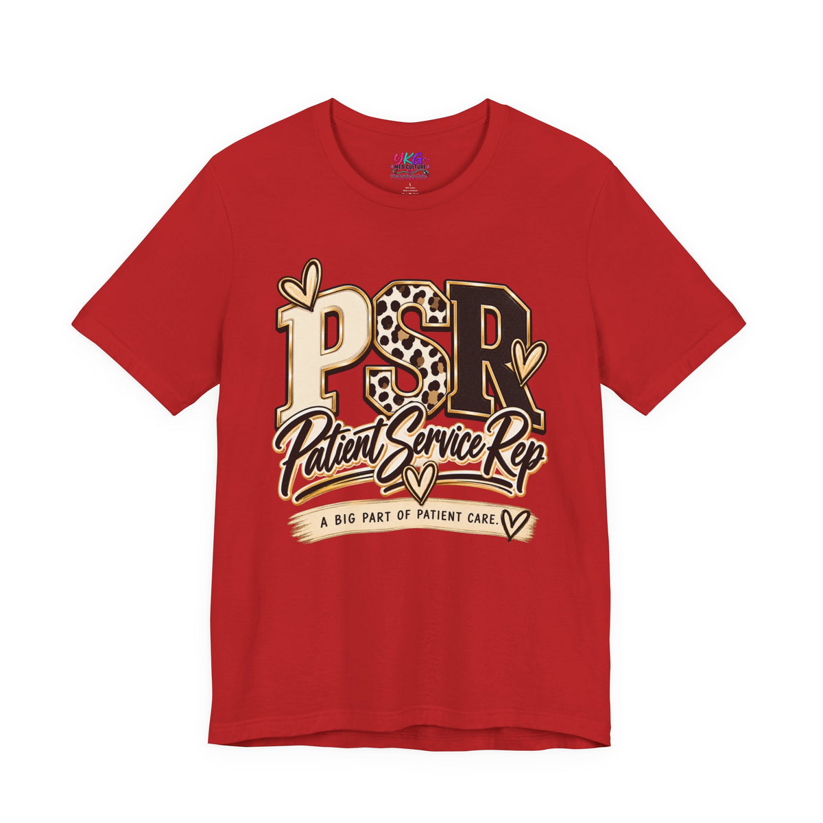 Patient Service Rep Tee – PSR Leopard Heart Design
