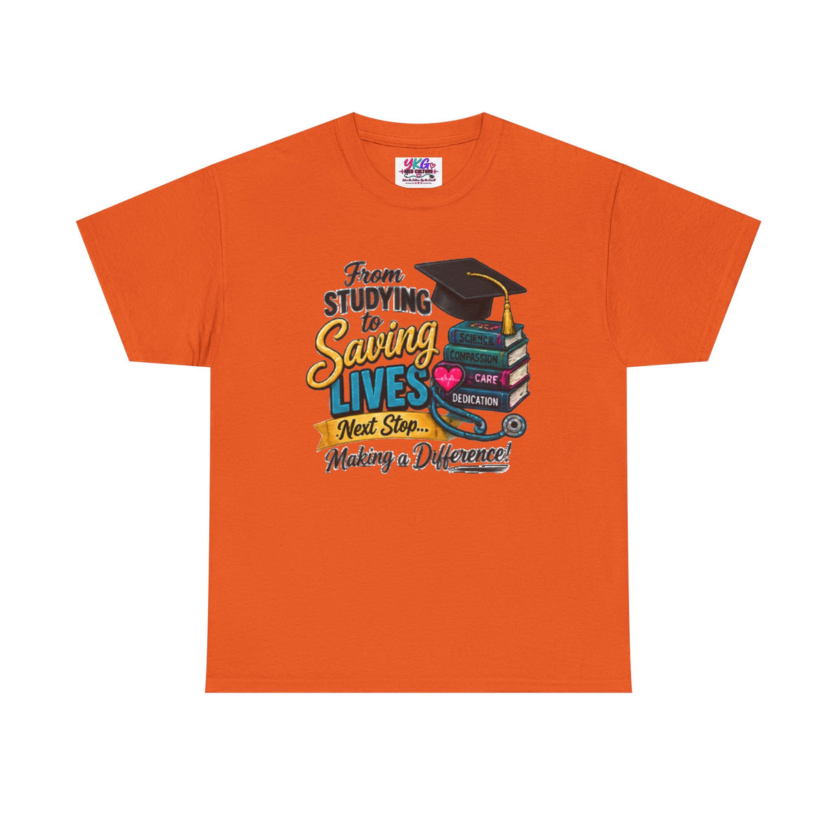 Saving Lives Nursing Graduate T-Shirt — "From Studying to Saving Lives" Graduation Tee