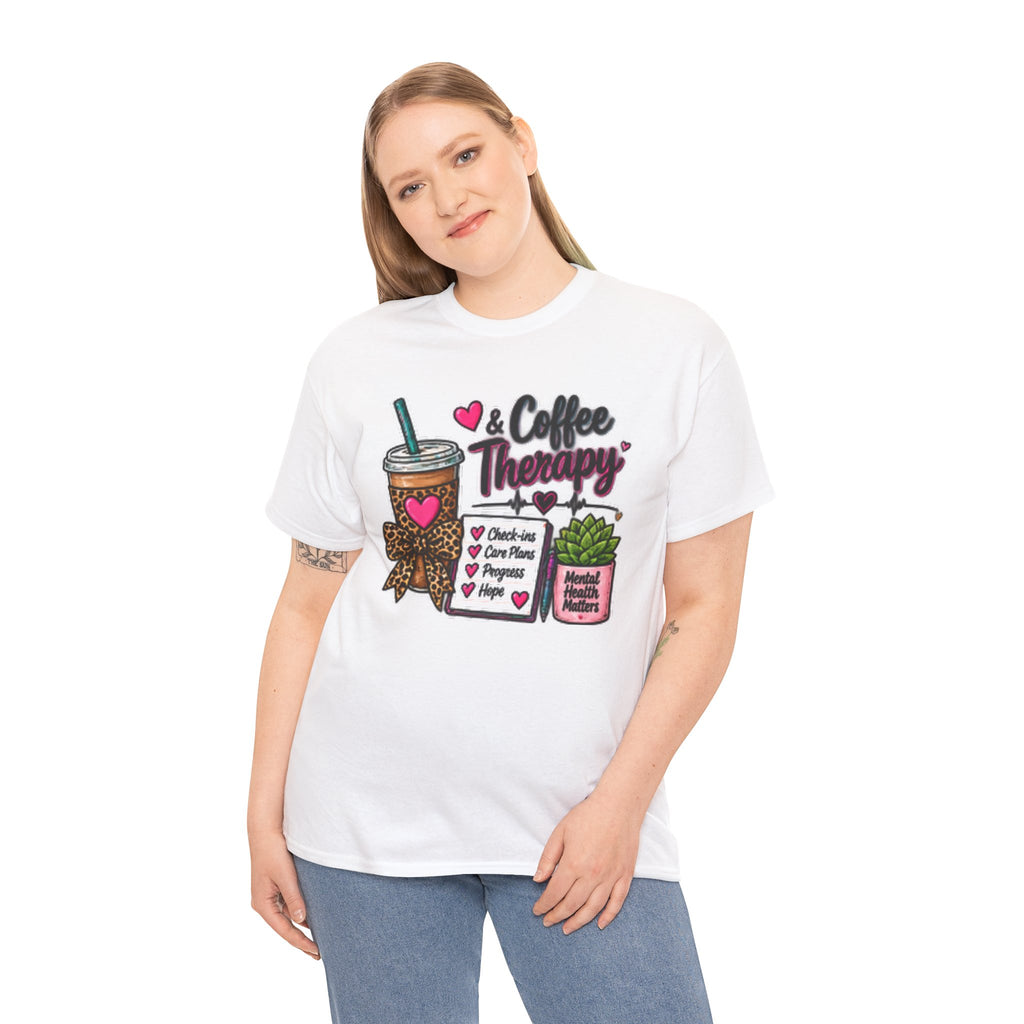 Coffee Therapy T-Shirt — Coffee, Plants & Self-Care Graphic Tee