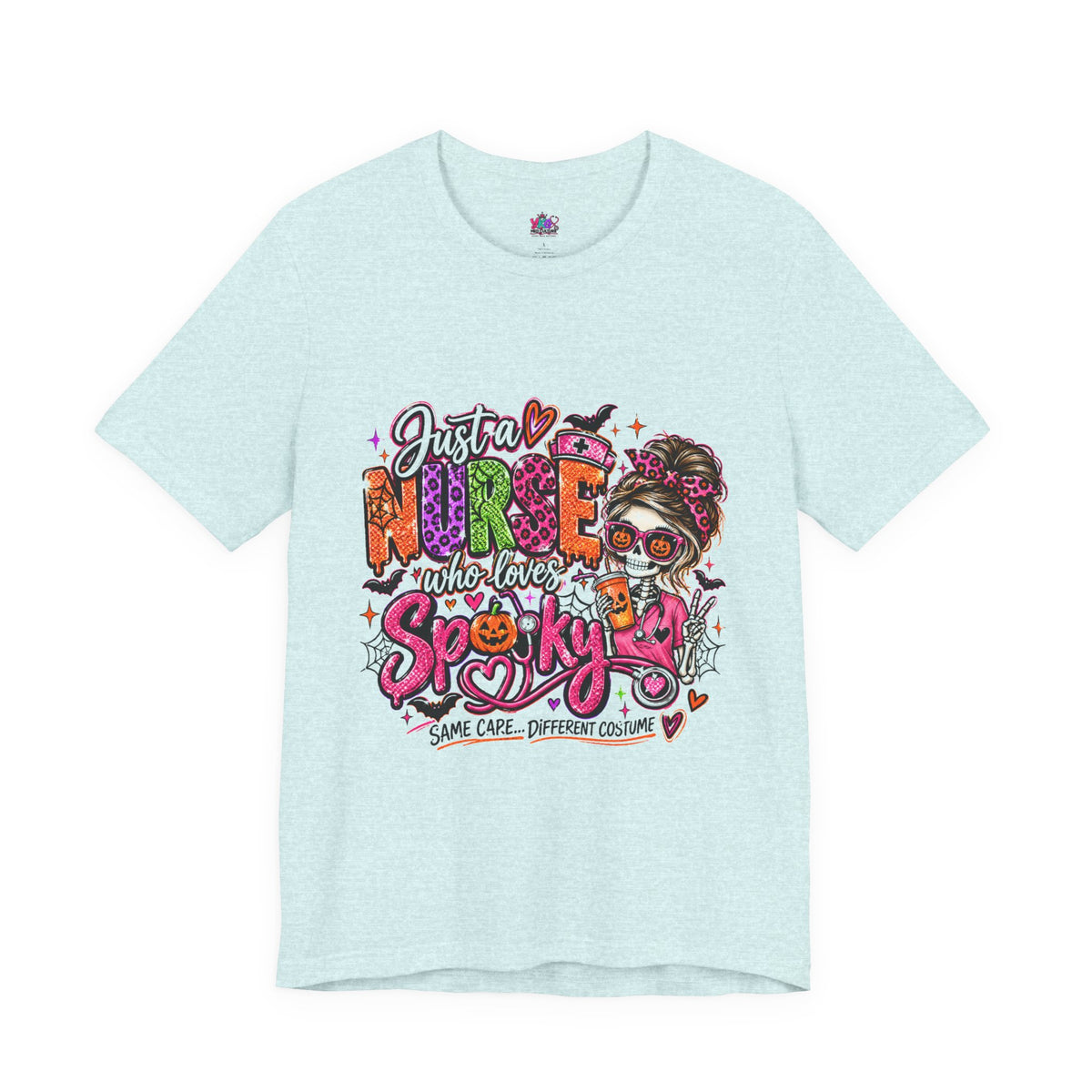Just a Nurse Who Loves Spooky Tee — Halloween Nurse Graphic Shirt