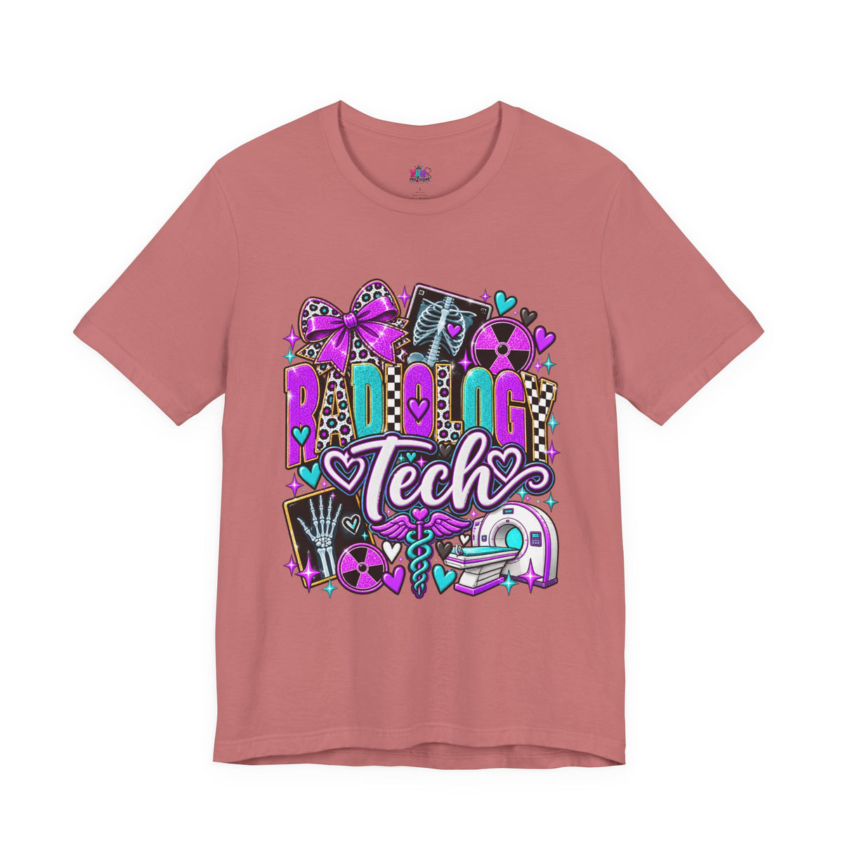Radiologic Tech Graphic Tee — Cute X-Ray & Hearts Radiology Shirt