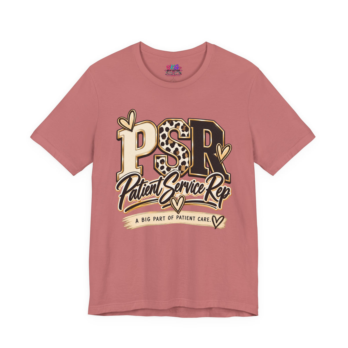 Patient Service Rep Tee – PSR Leopard Heart Design