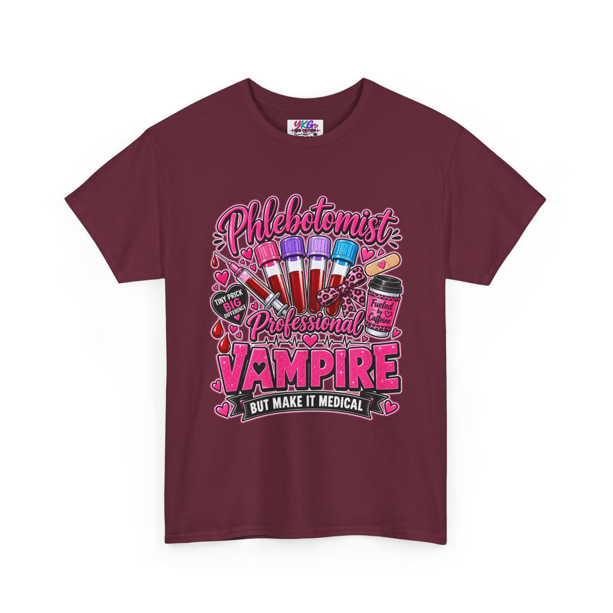 Phlebotomist Vampire T-Shirt – 'Professional Vampire but Make It Medical' Cute Medical Worker Tee