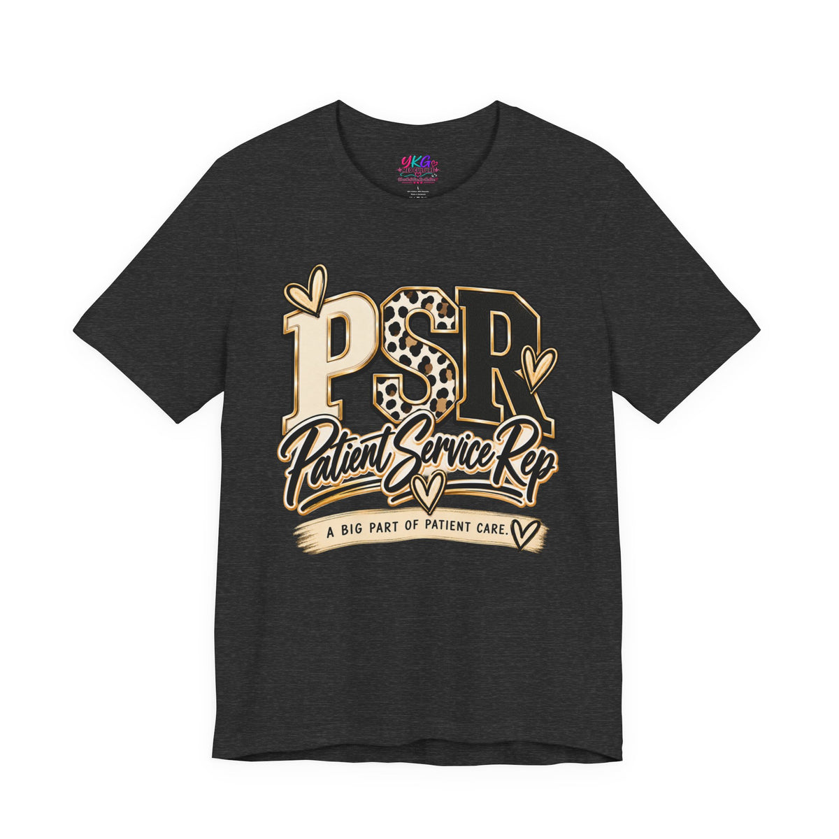 Patient Service Rep Tee – PSR Leopard Heart Design