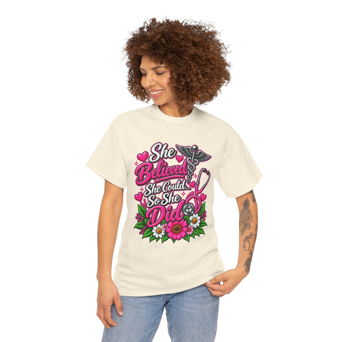 She Believed She Could So She Did Nurse Tee — Inspirational Nursing T‑Shirt
