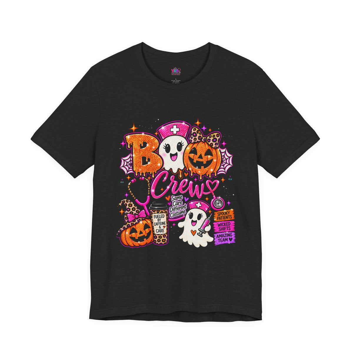 Halloween Boo Crew T-Shirt — Cute Nurse Ghosts, Jack-O'-Lanterns & Candy Graphic Tee