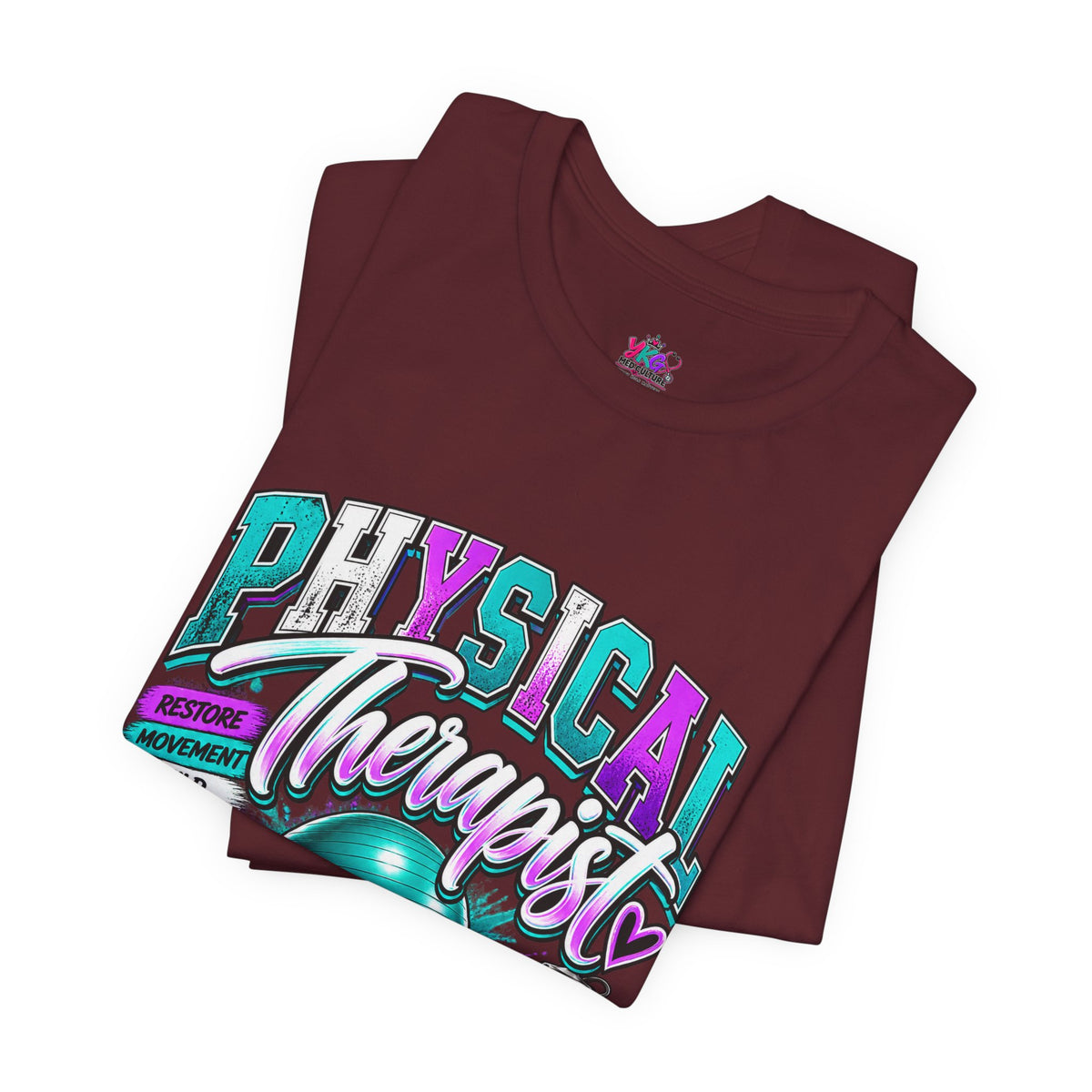 Physical Therapist Tee — Retro Fitness Graphic Shirt ("Physical Therapist: Helping People Move, Change Lives")