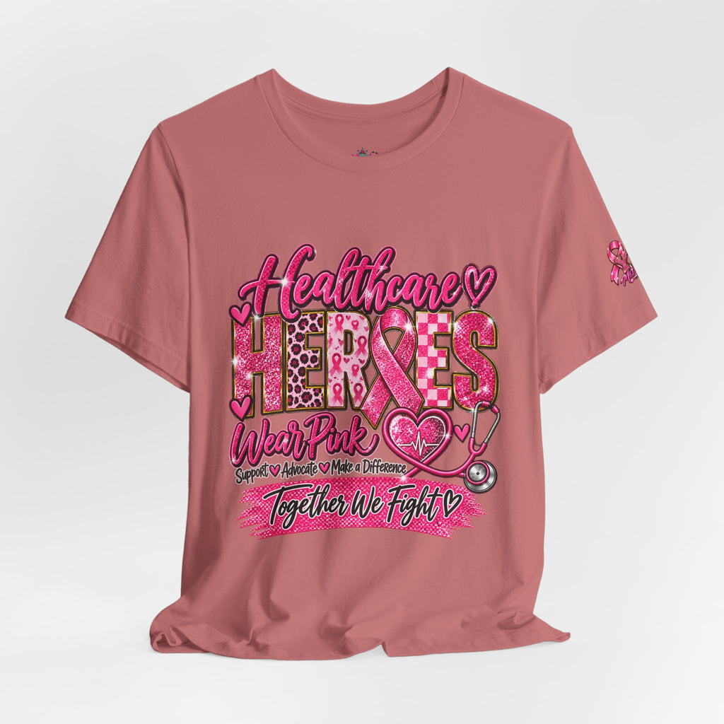 Breast Cancer Awareness Healthcare Heroes Tee — "Together We Fight" Pink Ribbon Shirt